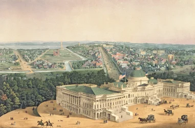 Ansicht von Washington, veröffentlicht von E. Sachse und Co., 1852 (Farblithographie)